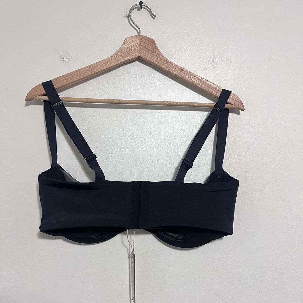 New NWT SKIMS Black Sheer unlined Balconette Bra sz 38 DD - Picture 7 of 9